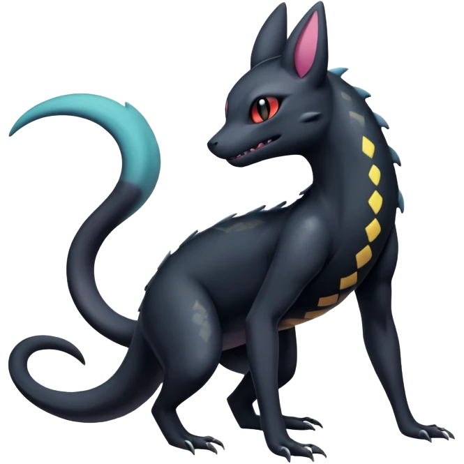 Pastel Salandit-Umbreon-Fakémon-hybrid-creature (full body)  emoji