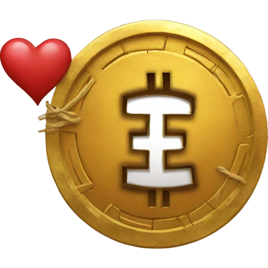 Bitcoin with love emoji
