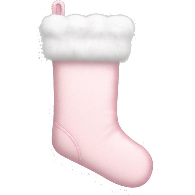 Light pink Christmas stocking with white fur trim emoji
