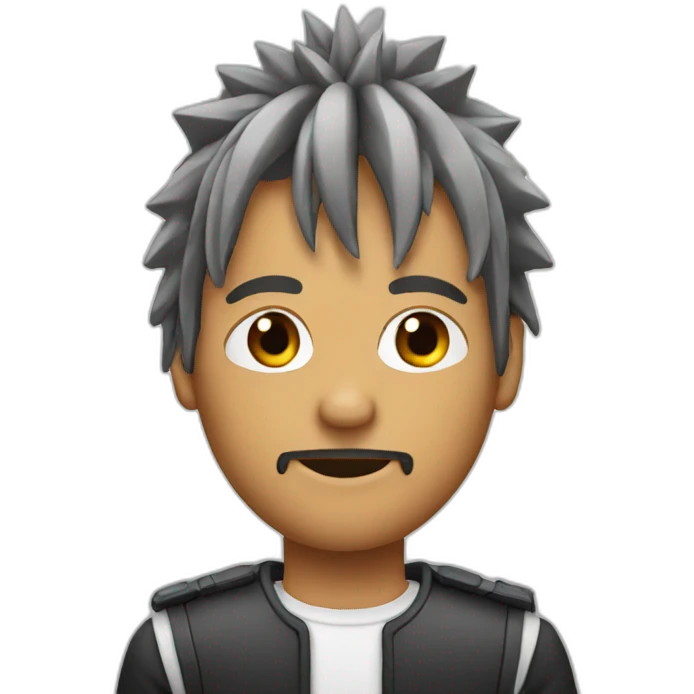 Man with spiked long mullet emoji
