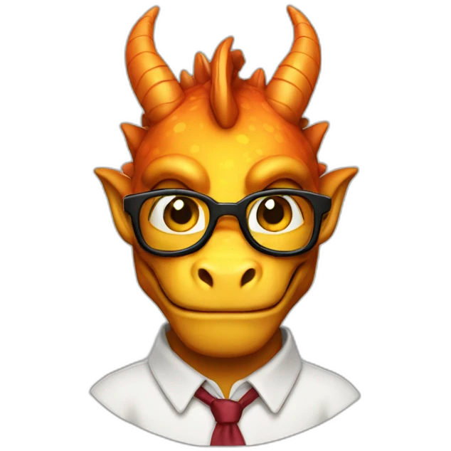 Dragon as a nerd emoji emoji