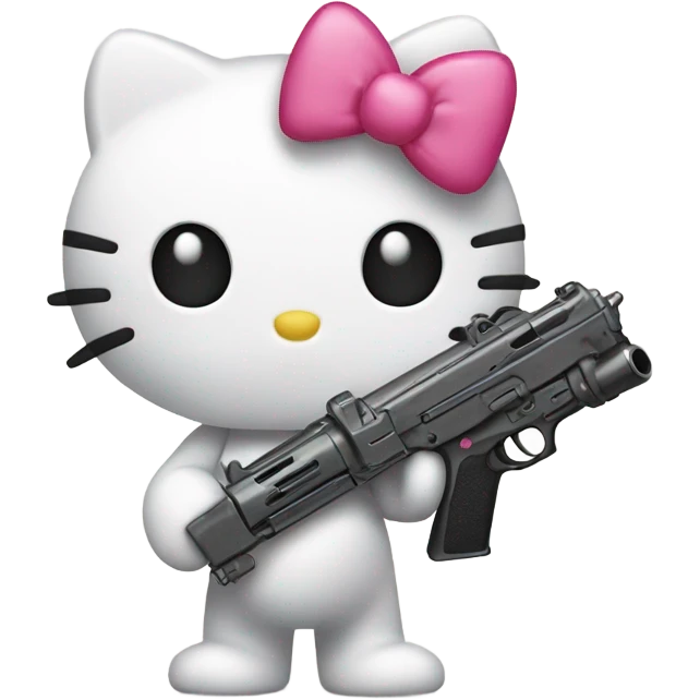 hello kitty with a gun  emoji