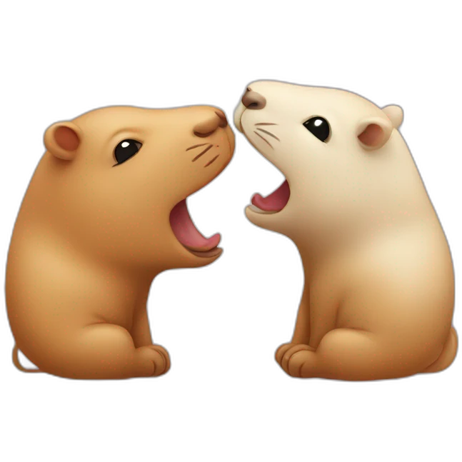 two kissing capibaras yin-yang emoji
