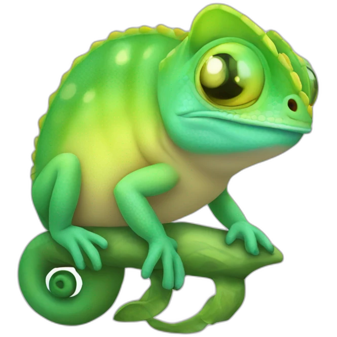 Cute little Chubby Chameleon emoji