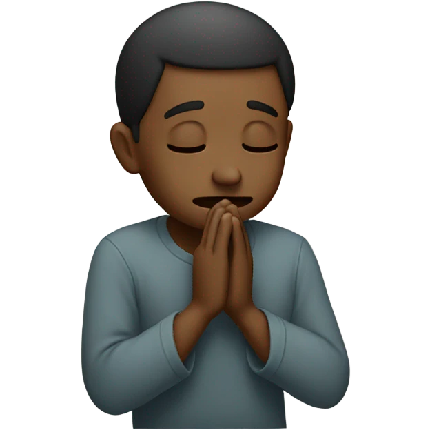 Crying face with praying hand emoji