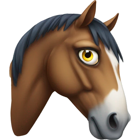 Horse with evil eye emoji