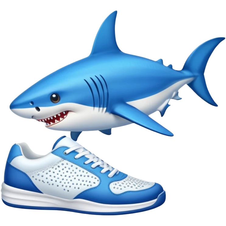 Tiburón con zapatos tenis azules emoji