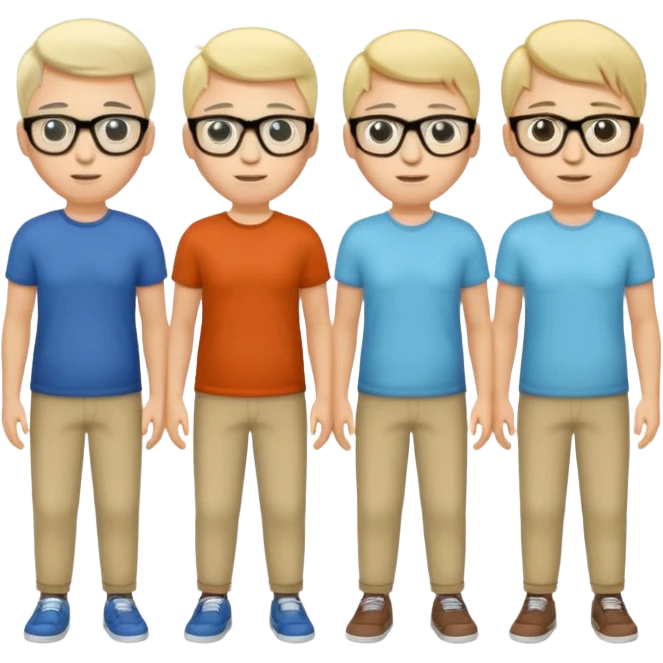 Group of 4 vibe coders, all male and white skinned  emoji