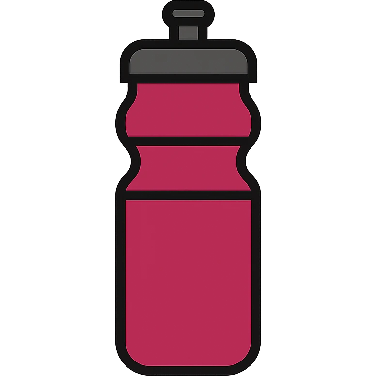 clean icon of a burgundy cycling bottle with a black cap, transparent background emoji