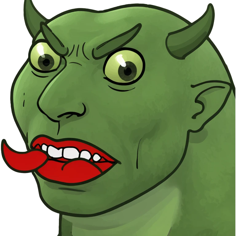Cute Devil with kissing lips emoji