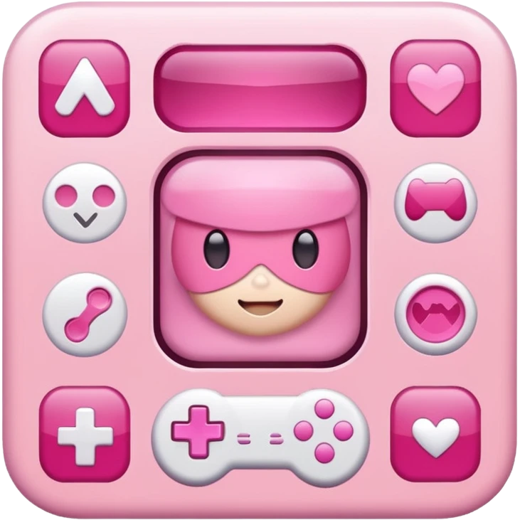 mix light pink dark pink and white girly gamer app emoji