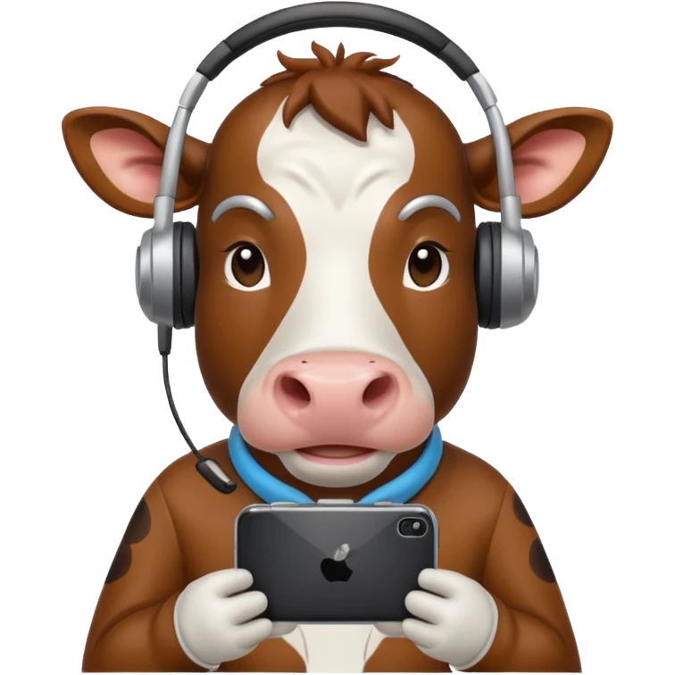 Создай итальянский мем корову связанную с телефоном emoji