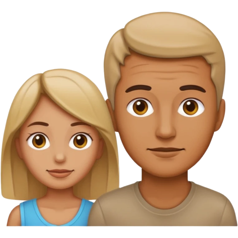man standing behind woman, simple and clear emoji style emoji
