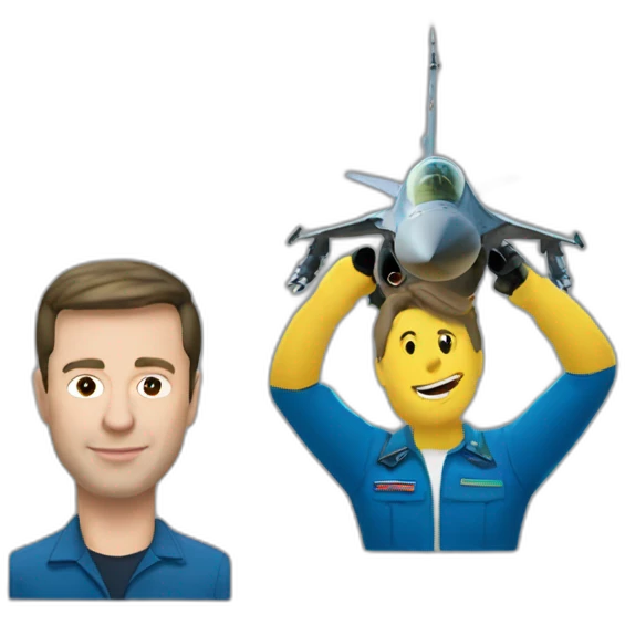 Zelenskyi and F-16 emoji