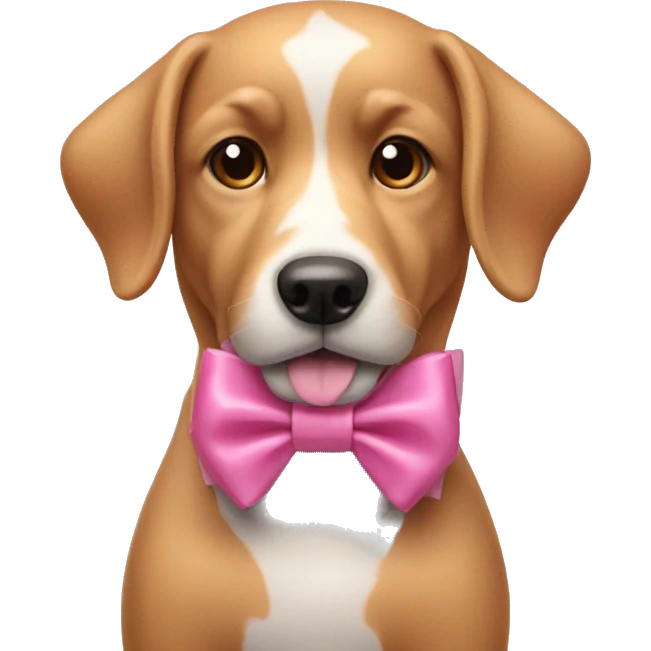 pink dog with a bow emoji