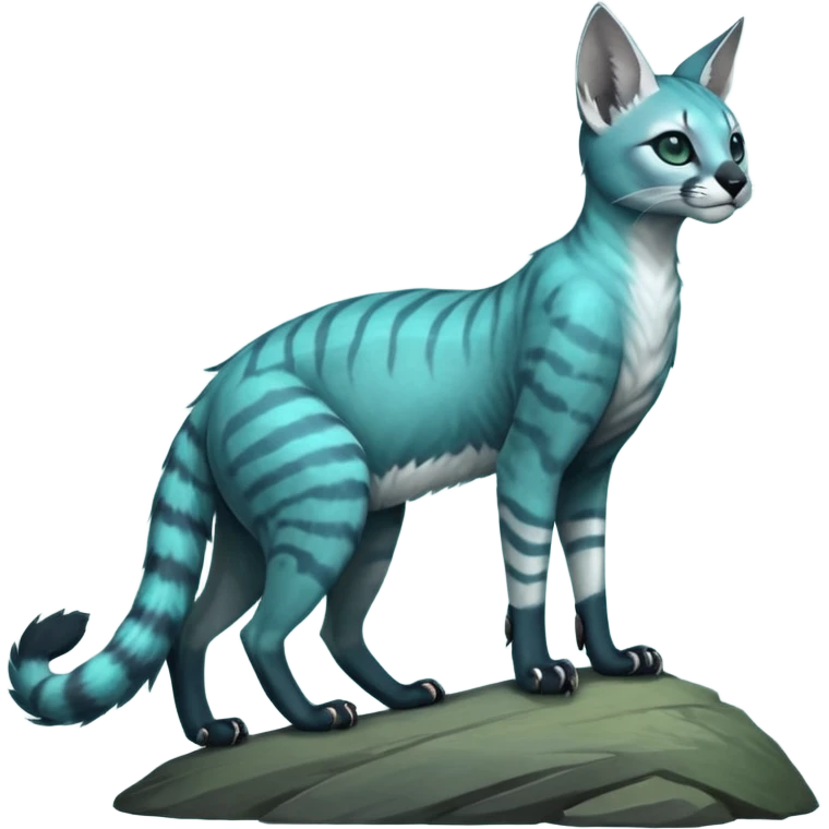 dark spooky foggy gloomy skeletal nightly ghostly greyish dull green-blue-turquoise spectral glorious divine exotic cute cool beautiful beautiful fantasy-caracal-civet-genet-sergal-vernid-Gryphon-Cacomistle-Trico-oncilla-animal-Fakémon-hybrid-fursona (full body) emoji