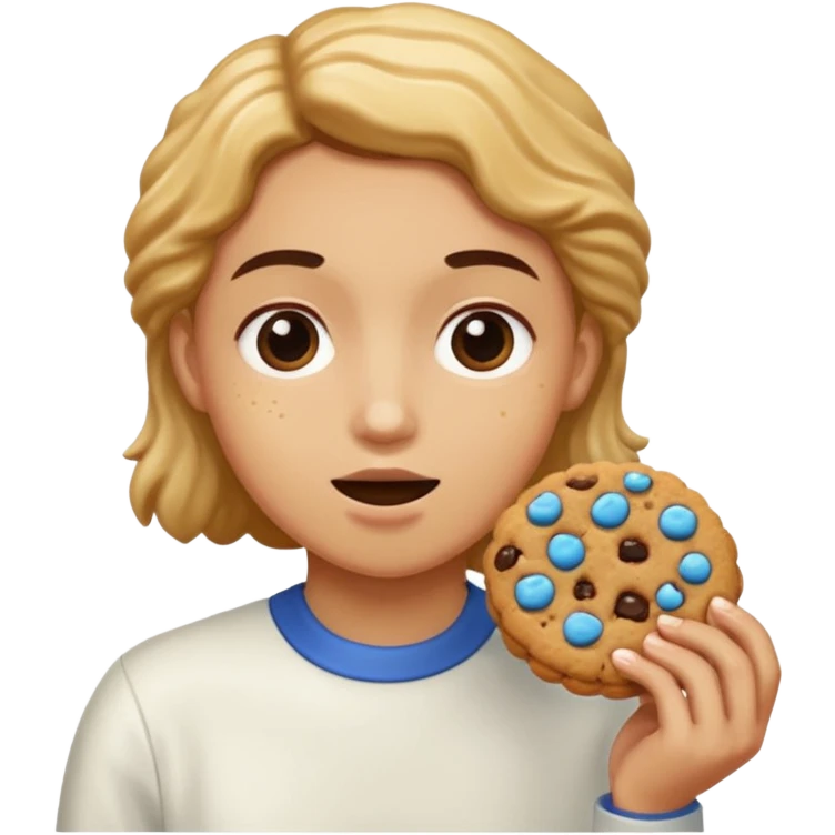 Someone eating Crumbl emoji
