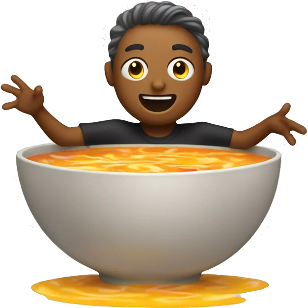 Dancing bowl of soup that is also LGBTQ+ friendly emoji
