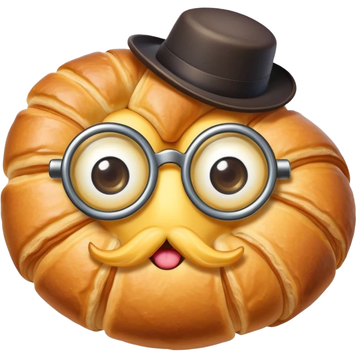 Croissant with a monocle emoji