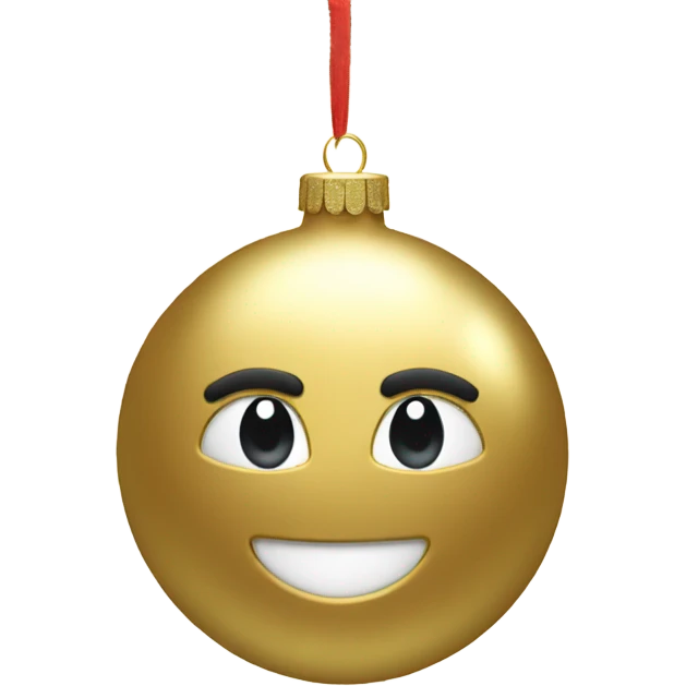 A metallic Christmas gold ornament emoji