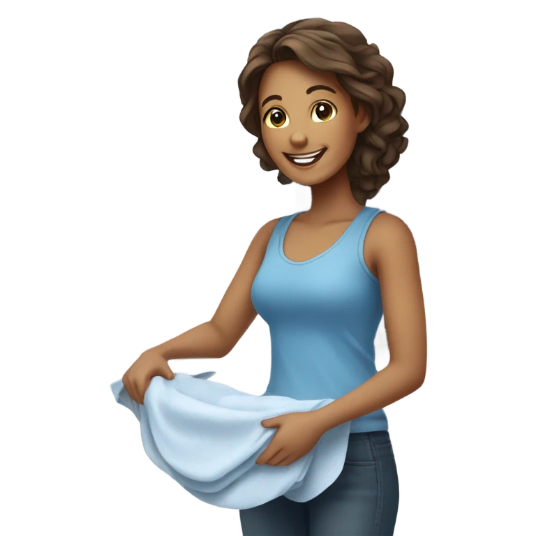 Pretty woman doing laundry  emoji