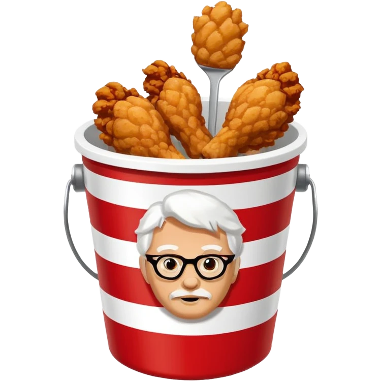 kfc like bucket white and red stripes emoji