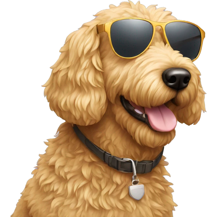 golden doodle with sunglasses emoji