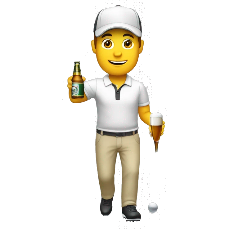 Golfeur qui boit une bière  emoji