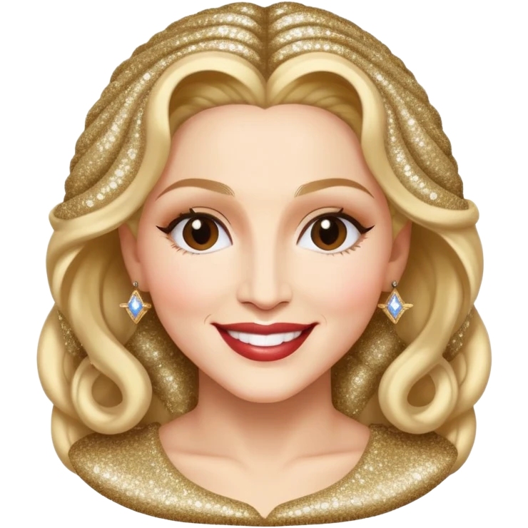 Madonna wearing glitter hair  emoji