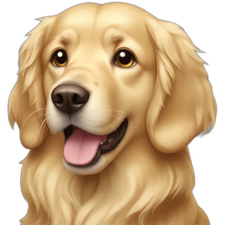 Blond dog like a golden retriever but with brown noise emoji