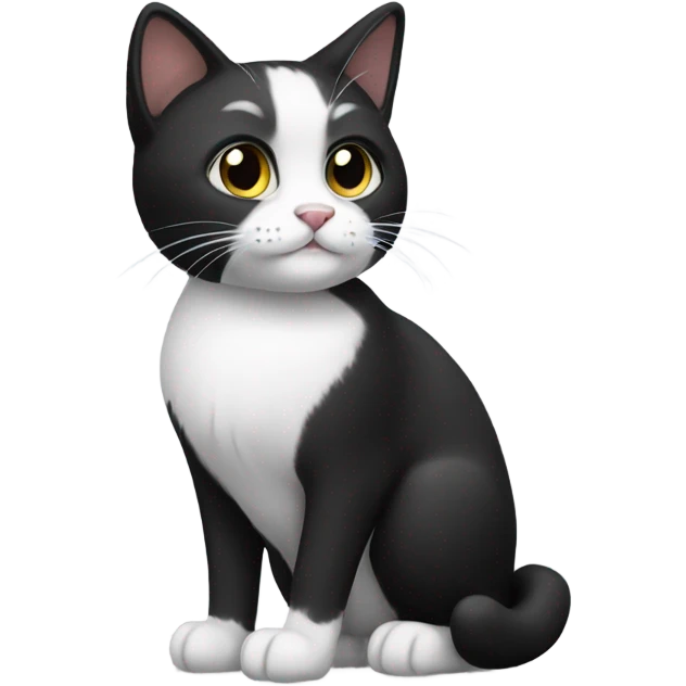 Black and white cat emoji