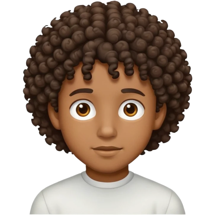 black boy with curly hair emoji