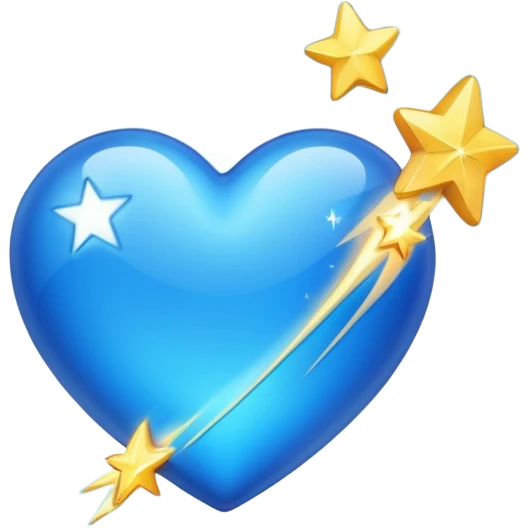blue heart with a shooting star emoji