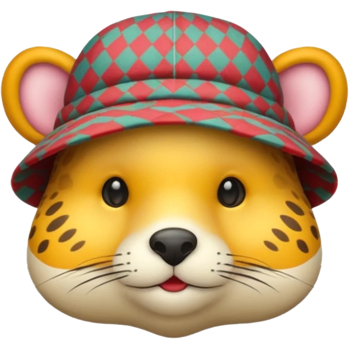 animal wearing patterned hat  emoji