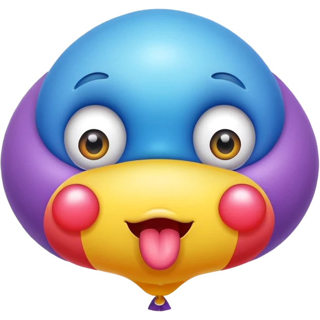 balloon with eyes and its tongue sticking out emoji