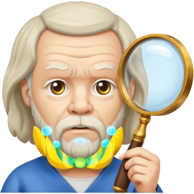 Sócrates mirando con una lupa  emoji