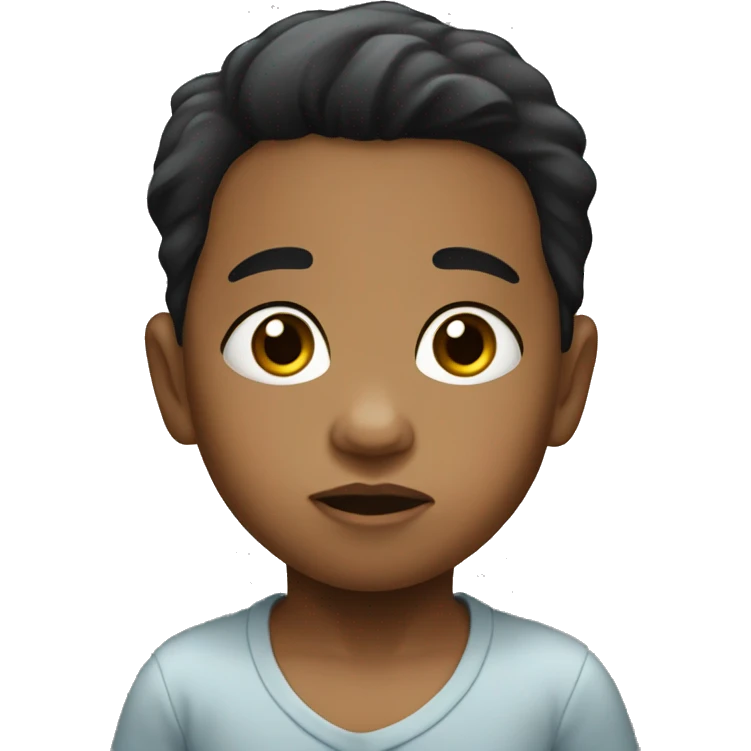 lonely baby with black hair emoji