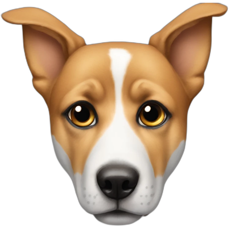 Perro con 1 oreja parada emoji
