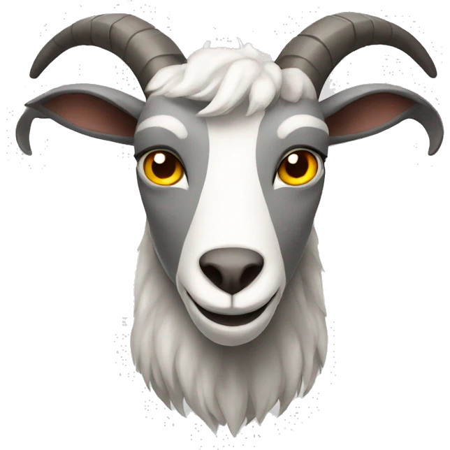 an evil looking grey and white goat emoji