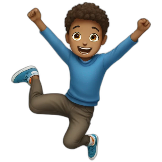 A boy jumping  emoji