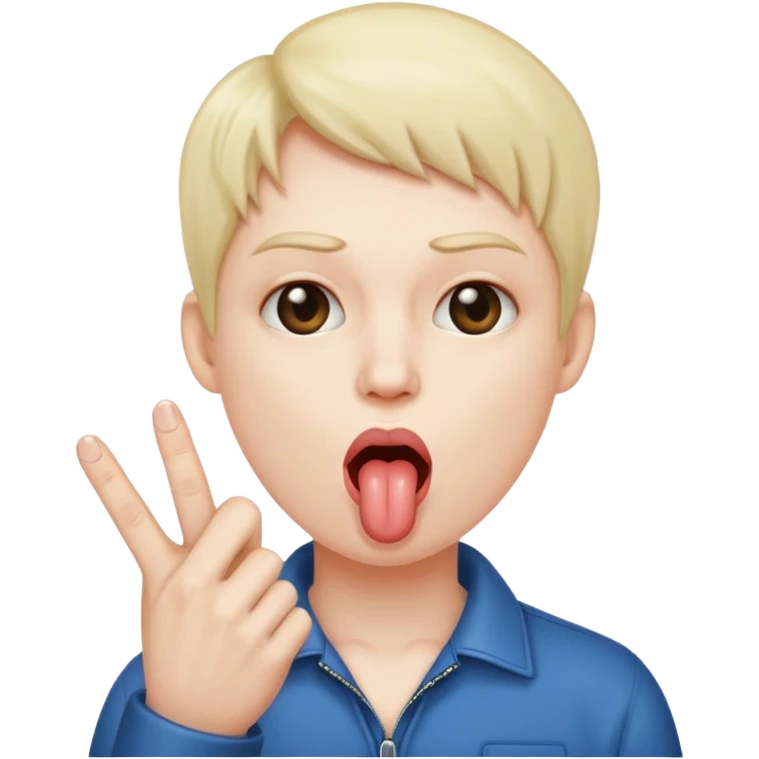 Middle finger on tongue  emoji