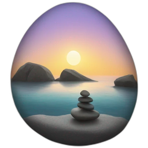 Meditation pebble emoji