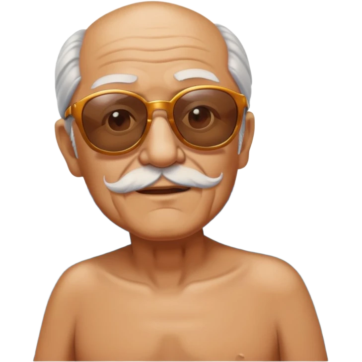 Hanging out at the pool old man emoji