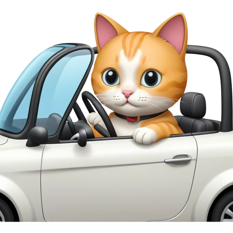 create a cat riding a car emoji