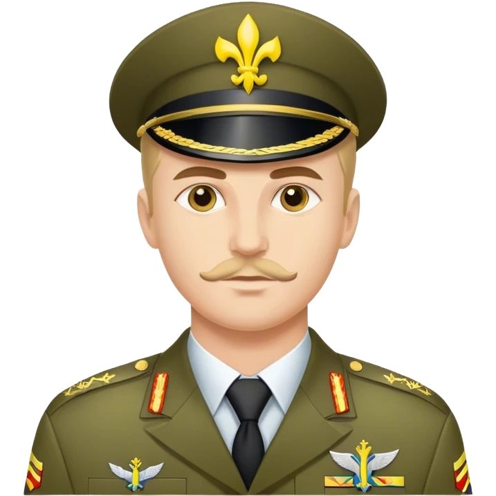 military man with Ukrainian chevrones  emoji