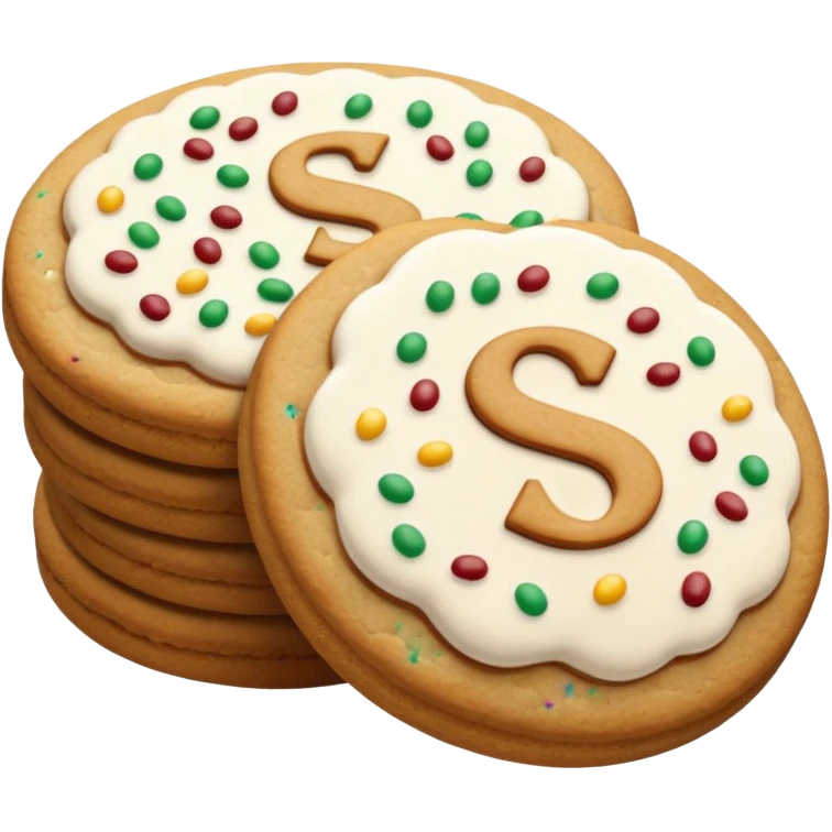 Christmas cookies with white "S" logo emoji