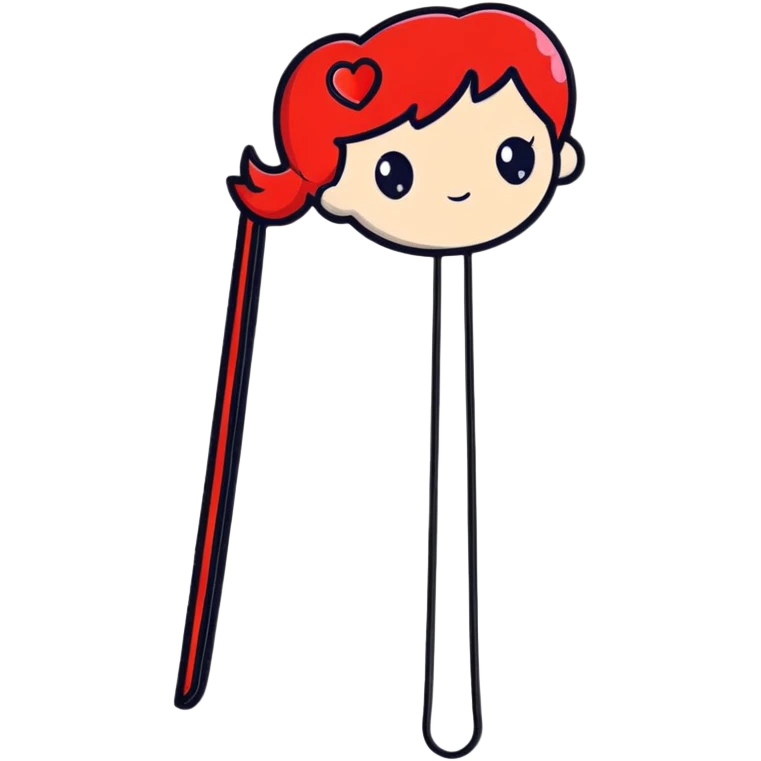 cute bright red hairpin hair clip with small heart decoration emoji