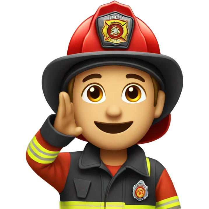 Firefighter waving emoji