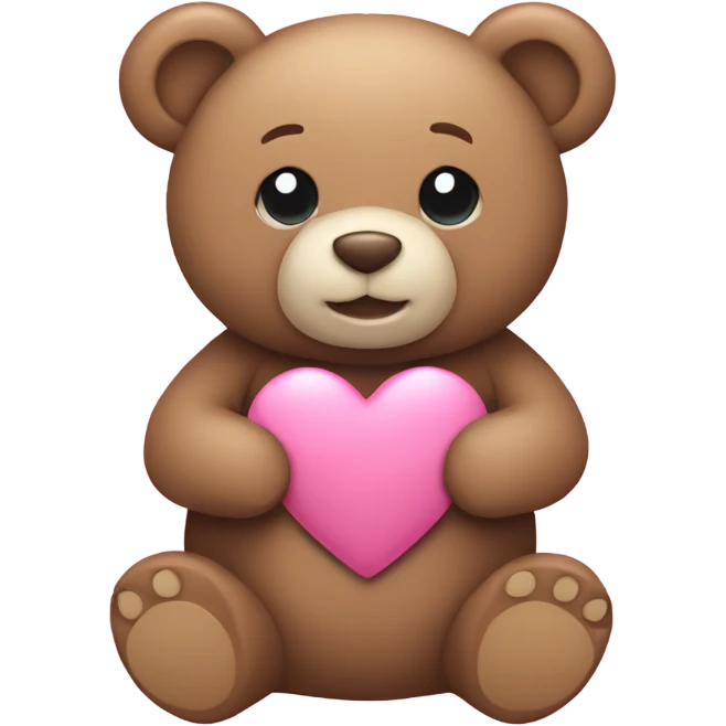 teddy bear holding pink heart emoji