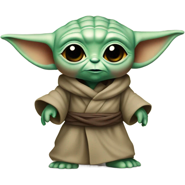 Rubber baby yoda toy thinking it’s the boss emoji